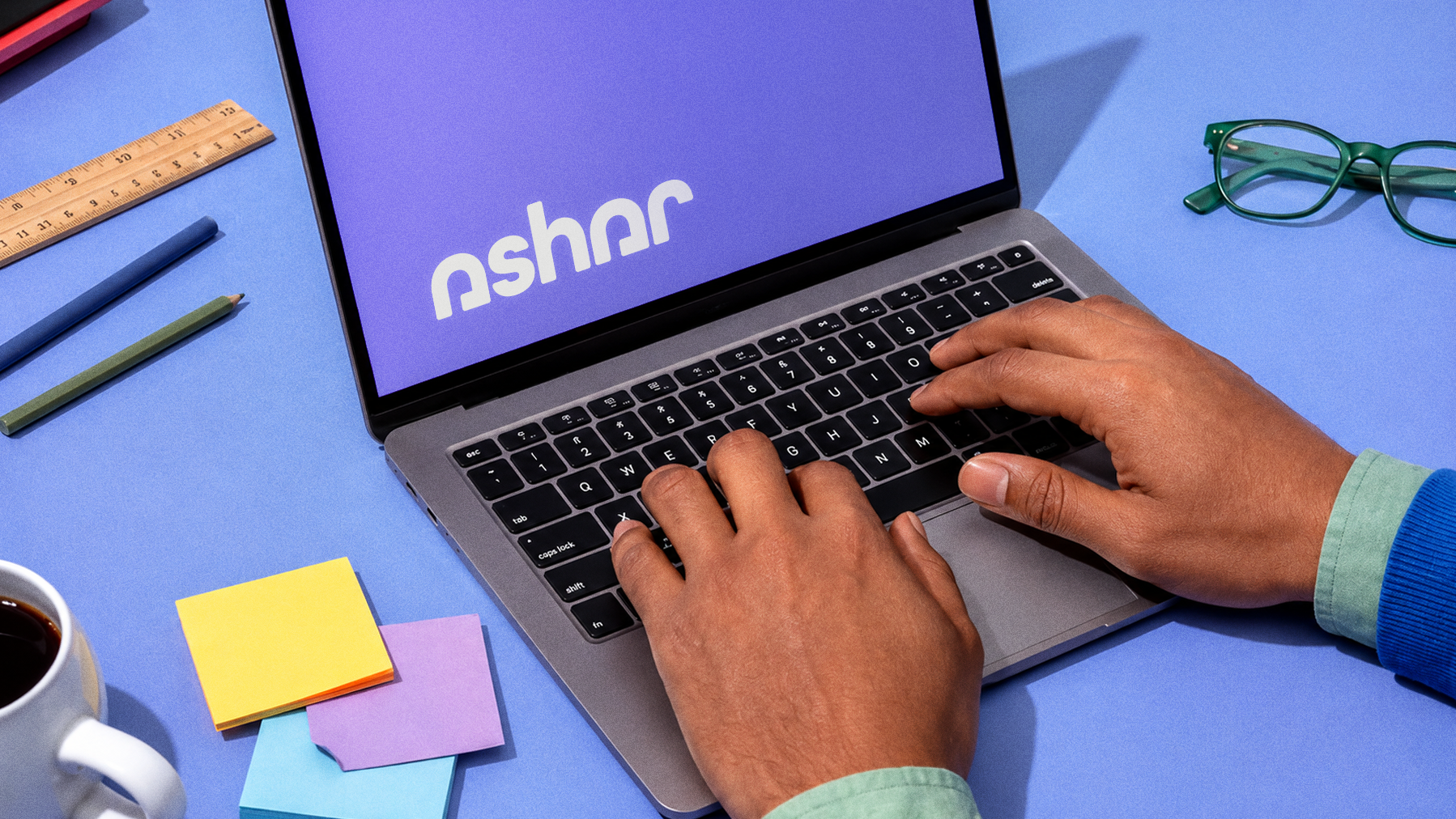 Logo on colored background